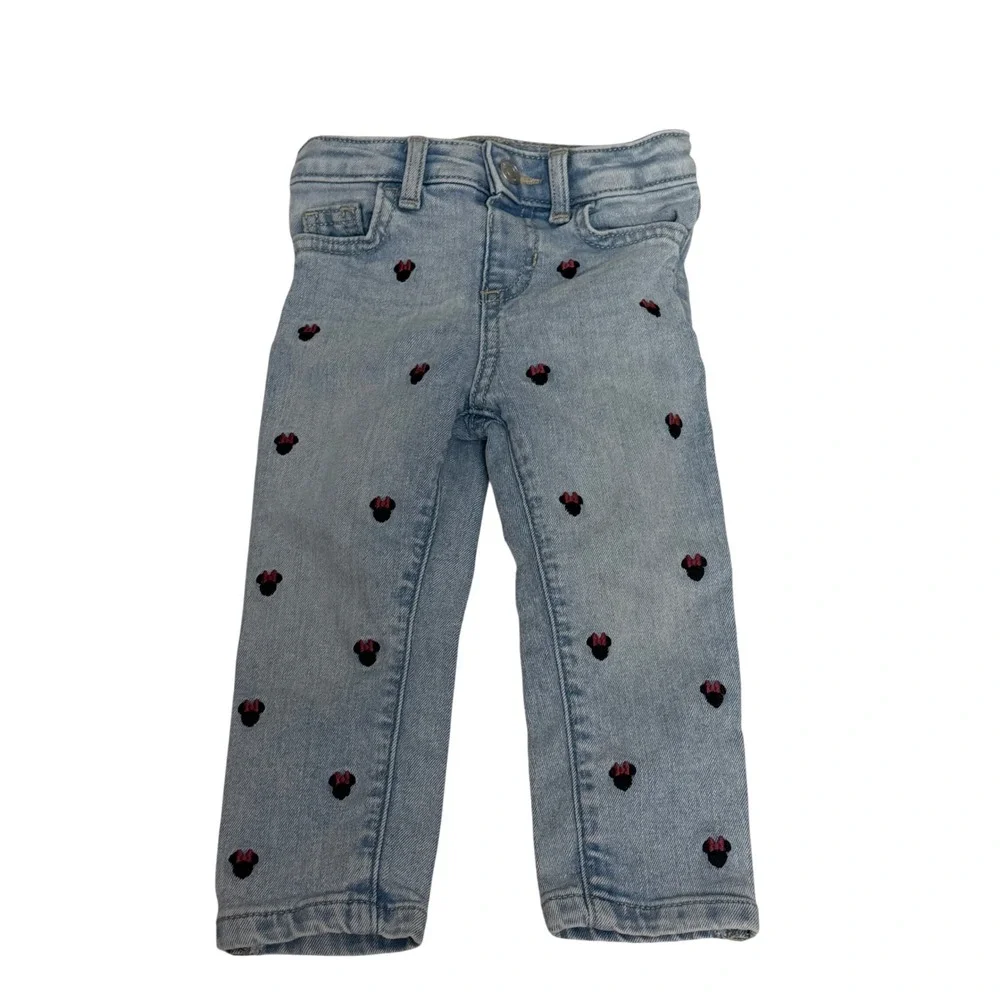 Disney Jumping Beans Minnie Mouse Embroidered Light Wash Jeans 18M Blue Kids‎